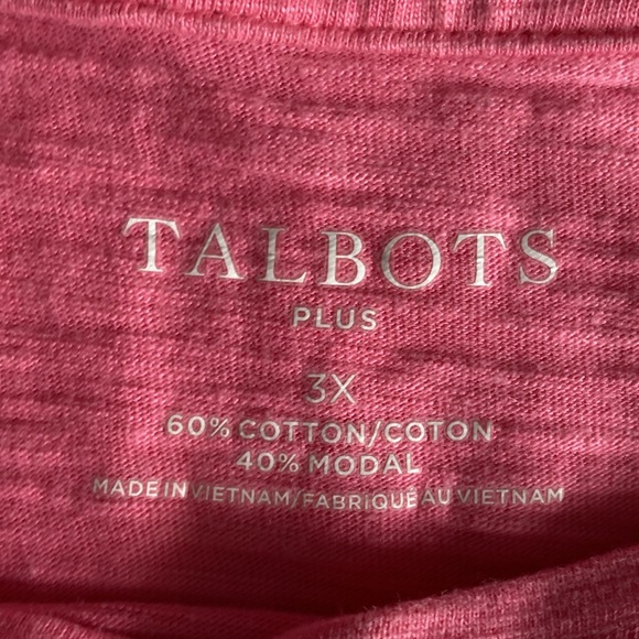 Talbots Plus 3X Coral Short Sleeve Tee - Picture 8 of 9